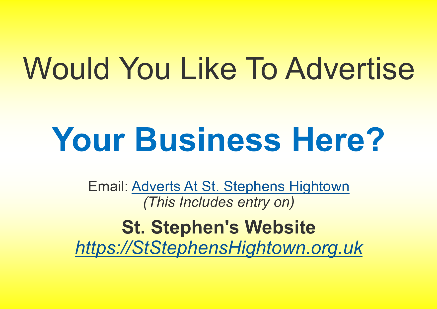 St. Stephen's Church Hightown - Advertise In Focus